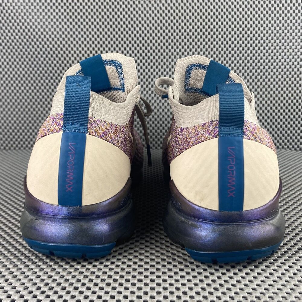 Nike Air VaporMax Flyknit 3 Running Shoes Womens 11 Cream Purple Logo Lace Up - Picture 7 of 12